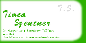 timea szentner business card